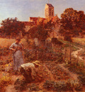 Lhermitte Leon Augustin Au Jardin, Charteves, Pres De Mont Saint Pere