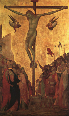 Lorenzetti,Ugolino The Crucifixion, mid 1300s, tempera on wo