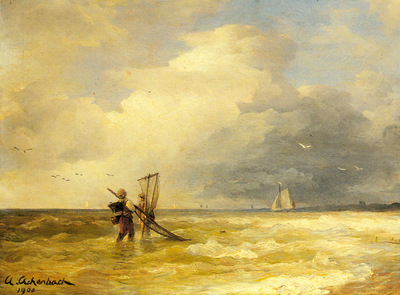Achebach Andreas Fishing Along The Shore