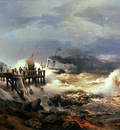 Achenbach Andreas Storm at Dutch Coast