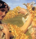 Lawrence Alma Tadema Quand les Fleurs reviennent detail , De
