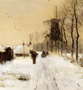 Apol Louis Wood Gathering On A Country Lane In Winter