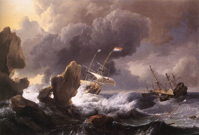 BACKHUYSEN Ludolf Ships In Distress Off A Rocky Coast