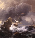 BACKHUYSEN Ludolf Ships In Distress Off A Rocky Coast