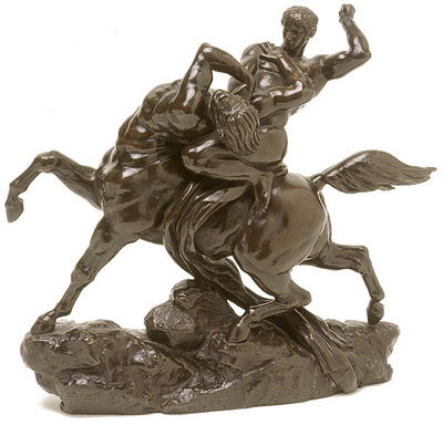 Barye Antoine Louis Esquisse pour Thesee combatant le centaure Bienor dt1