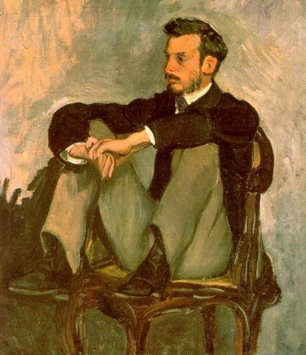 BAZILLE PORTRAIT OF RENOIR, 1867, OIL ON CANVAS
