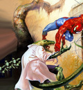 JLM Julie Bell Spiderman vs Lizard