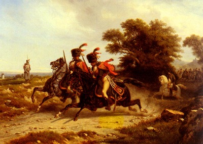 Bellange Joseph Louis Hippolyte Hussards Escortant Napoleon