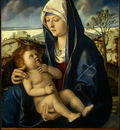 bellini,g  and workshop madonna and child in a landscape,