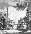 Berchem Nicolaes Mule with rider Sun