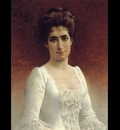 A Portrait of a Young Lady in a White Dress