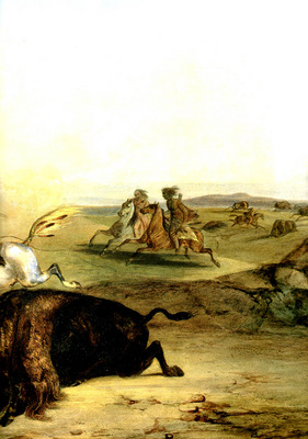Kb 0023 Indians Hunting The Bison [ Right ] KarlBodmer, 1832 33 sqs