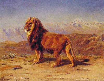 Lion in a Landscape