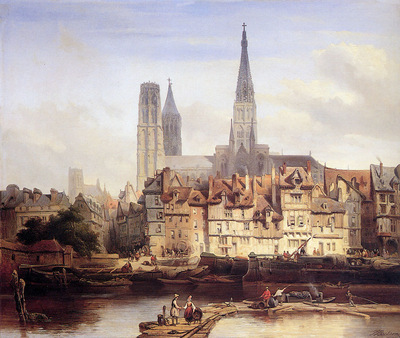 Bosboom Johannes Parisian Quay In Rouen Sun