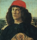 botticelli, sandro portrait of a man with a medal, before
