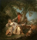 BOUCHER THE INTERRUPTED SLEEP, 1750, OIL ON CANVAS