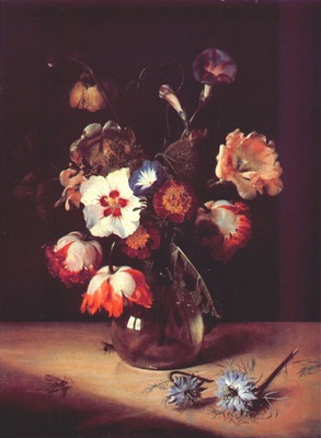 de bray flowers in glass vase