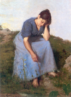 Breton Jules Young Woman in a Field