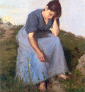 Breton Jules Young Woman in a Field