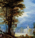 Breughel Jan A Village Street With The Holy Family Arriving At An Inn detail