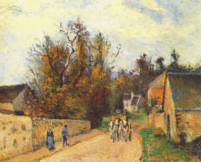 pissarro mailcoach, road from ennery to the hermitage
