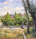 pissarro landscape, bright sunlight, pontoise