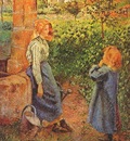 pissarro woman and child at a well