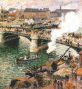 pissarro the boieldieu bridge at rouen damp weather