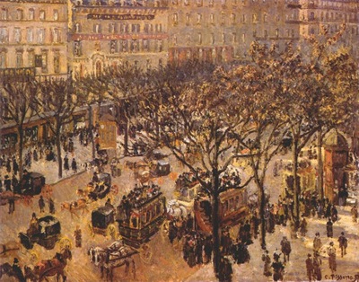 pissarro boulevard des italiens, paris morning sunlight