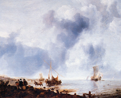 Cappelle van de Jan Ships along the coast Sun