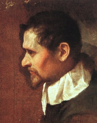 CARRACCI SELF PORTAIT IN PROFILE, 1590 1600, OIL ON CANVAS