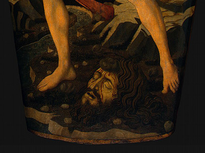 Andrea del Castagno The Youthful David, c 1450, Detalj 3, NG