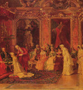 Catala Luis Alvarez 1836 to 1901 Princess Borghese Bestowing Dowries 1879 O C 28 35in by 49 25in