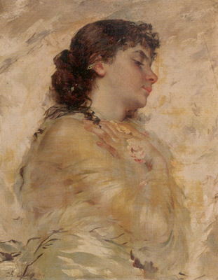 Chaplin Charles Portrait of a Young Woman in Profile