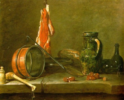 chardin a lean diet with cooking utensils,