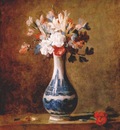 chardin flowers in blue and white vase c1760