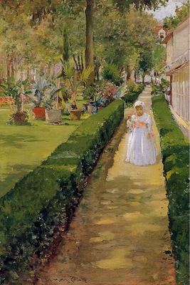Chase William Merritt Child on a Garden Walk