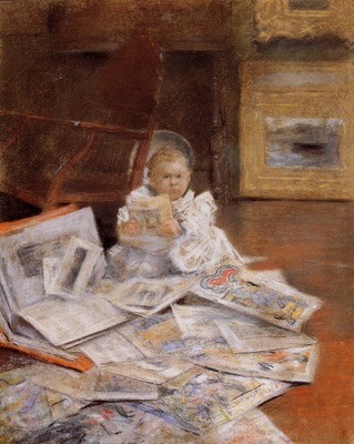 Chase William Merritt Child with Prints