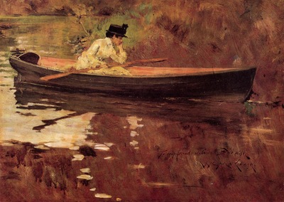 Chase William Merritt Mrs  Chase in Prospect Park