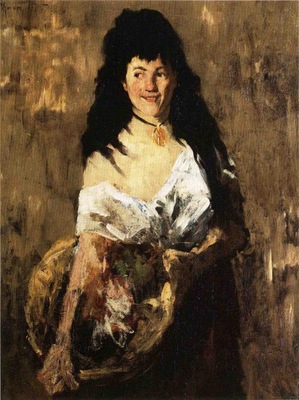 Chase William Merritt Woman with a Basket