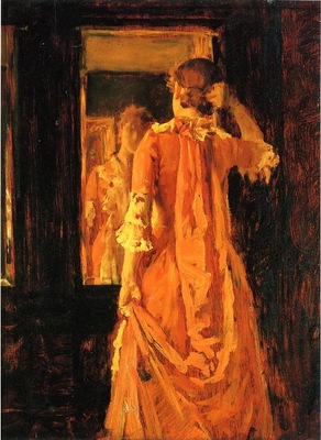 Chase William Merritt Young Woman Before a Mirror