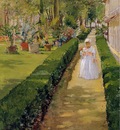 Chase William Merritt Child on a Garden Walk
