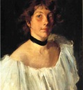 Chase William Merritt Portrait of a Lady in a White Dress aka Miss Edith Newbold