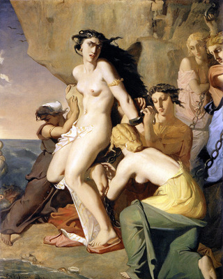 chasseriau theodore andromeda chained to the rock by the nereids