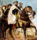 chasseriau theodore ali ben hamet caliph of constantine of the haractas followed by his escort