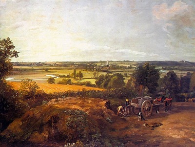 constable stour valley and dedham village, approx  1814,