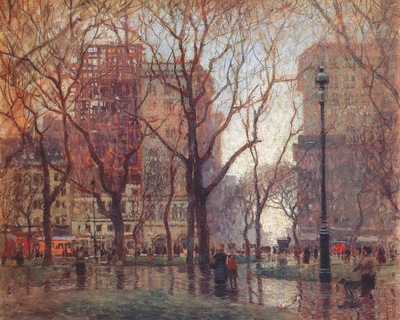 cornoyer rainy day, madison square, new york c1907