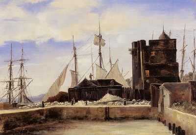 Corot Honfleur The Old Wharf