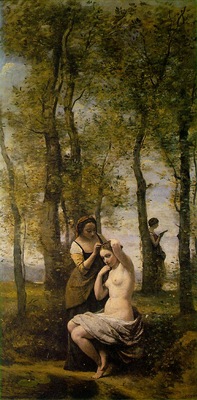 Corot La Toilette Landscape with Figures , 1859, Private co