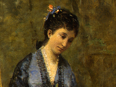 Corot Madame Stumpf and Her Daughter, 1872, Detalj 3, NG Was